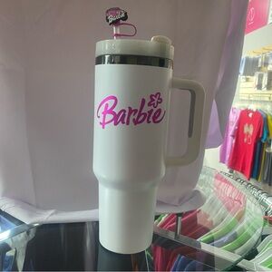 Barbie White Travel Mug with Pink Logo